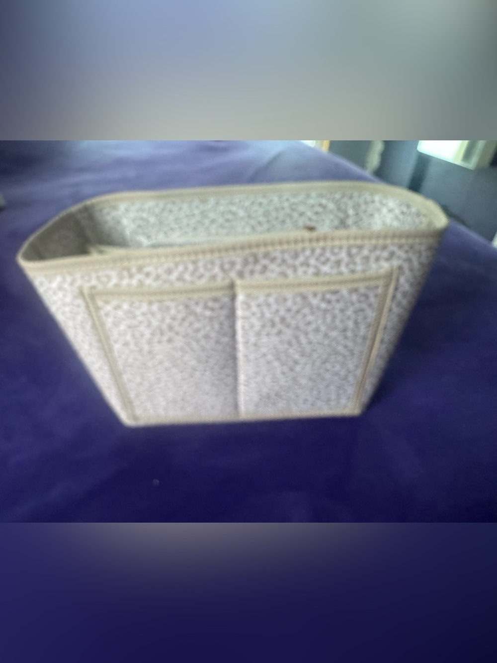 Neutral Beige Tote Organizer Insert with Exterior Pockets
